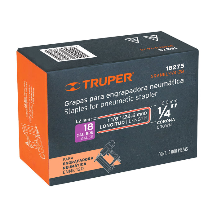 Caja con 5000 grapas corona 1/4' calibre 18, 28mm p/ENNE-120 Código: 18275