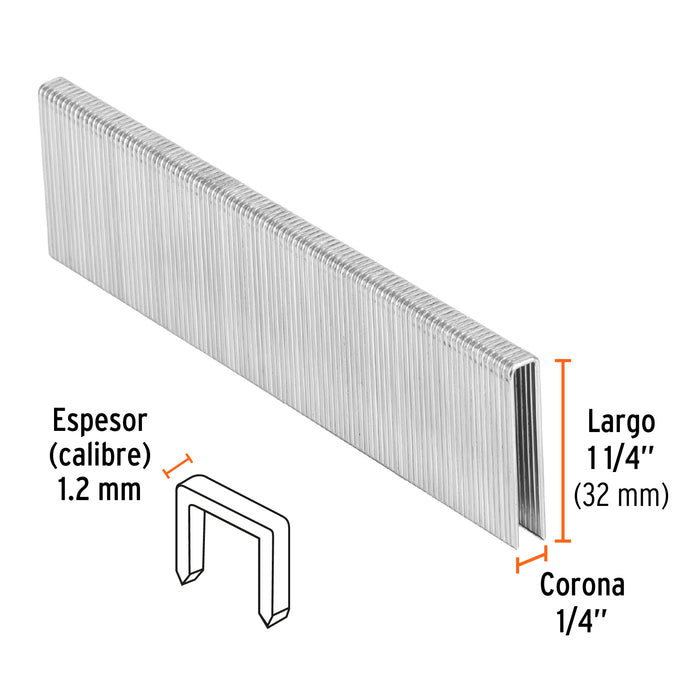 Caja con 5000 grapas corona 1/4' calibre 18, 32mm p/ENNE-120 Código:18276