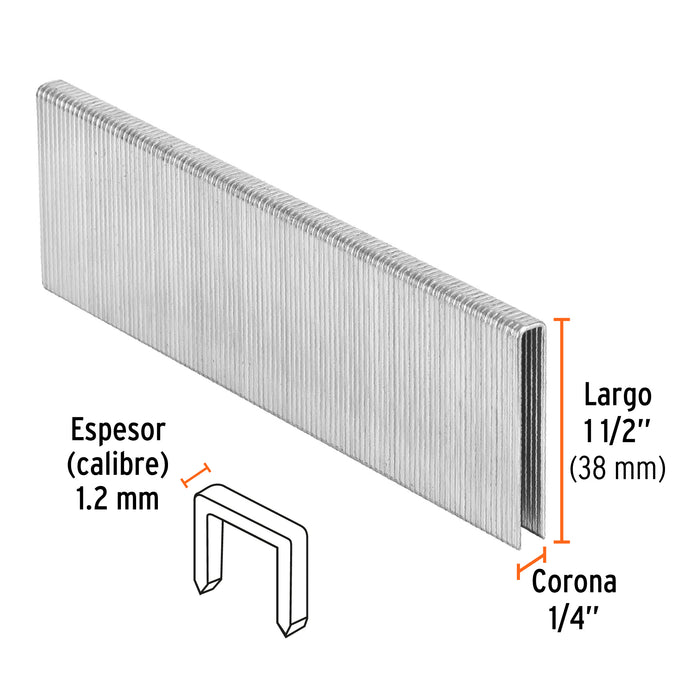 Caja con 5000 grapas corona 1/4' calibre 18, 38mm p/ENNE-120 Código: 18278