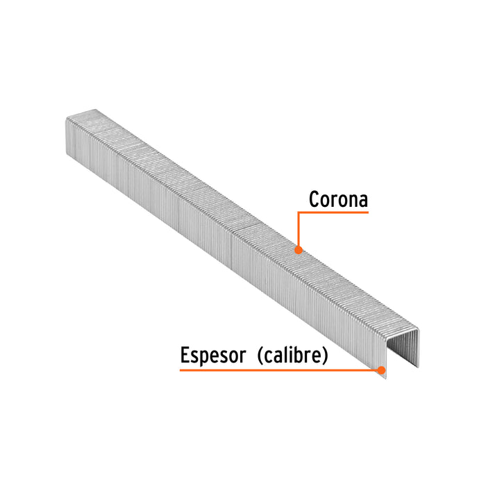 Caja con 5000 grapas corona 3/8' calibre 22, 10mm p/ENNE-70 Código: 18284