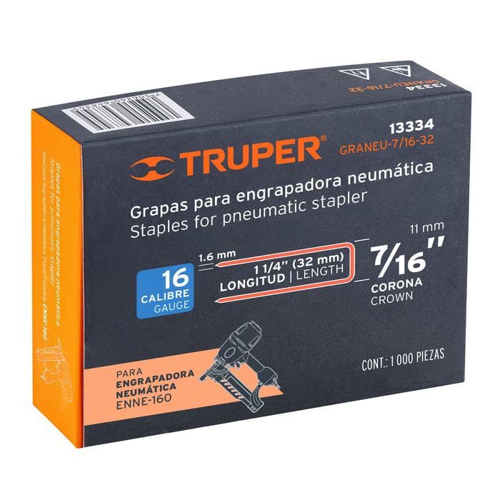 Caja con 1000 grapas corona 7/16' cal. 16, 32mm p/ENNE-160 Código: 13334