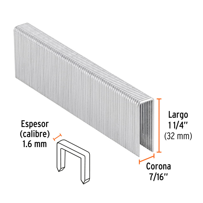 Caja con 1000 grapas corona 7/16' cal. 16, 32mm p/ENNE-160 Código: 13334