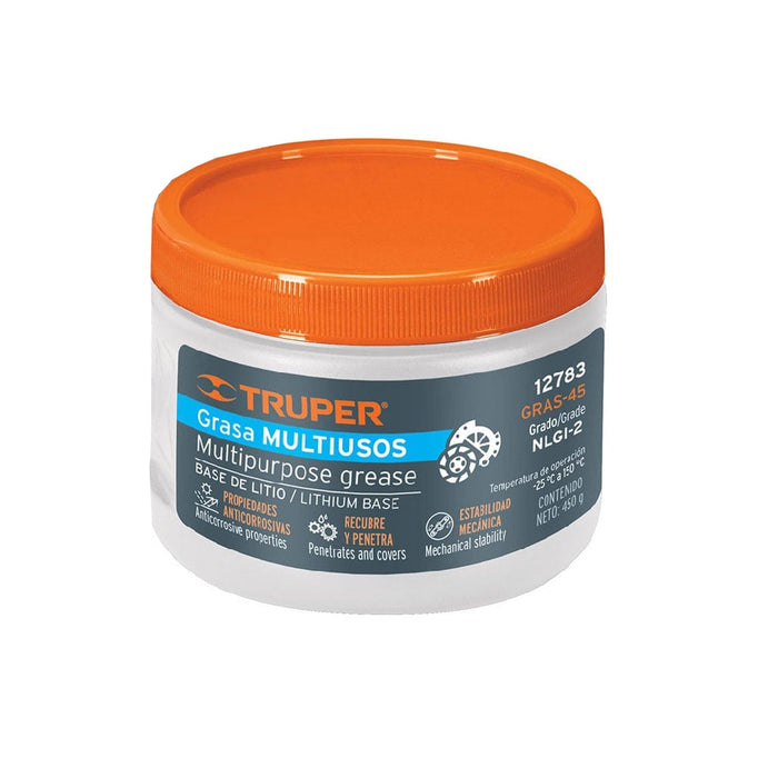 Grasa lubricante multiusos, base litio, 450 g, Truper 12783 GRAS-45