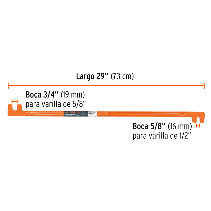 Grifa de dos bocas de 5/8 y 3/4', Truper 19800 GRT-21