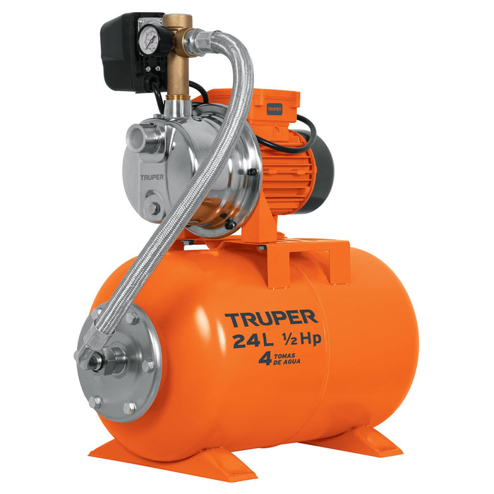 Equipo hidroneumático 24L, bomba jet 1/2 HP, Truper Código: 10077