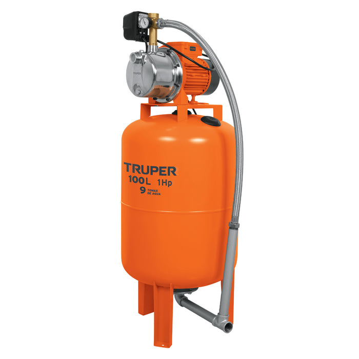 Equipo hidroneumático 100L, bomba jet 1 HP, Truper 12255 HIDR-1X100