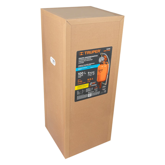 Equipo hidroneumático 100L, bomba jet 1 HP, Truper 12255 HIDR-1X100