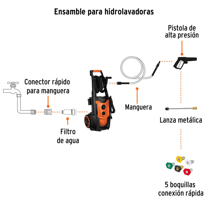 Hidrolavadora eléctrica 2000 PSI, Truper 101595 HILA-2000