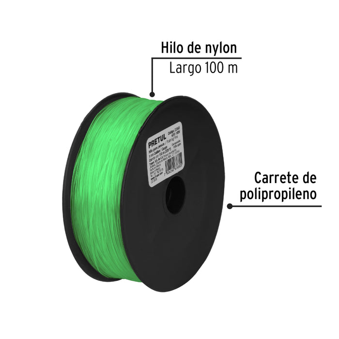 Carrete con 100 m de hilo para pesca azul calibre 1.00 mm 27067 HIPE-100
