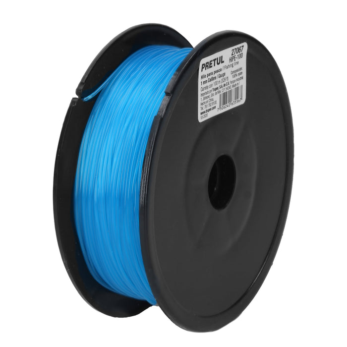 Carrete con 100 m de hilo para pesca azul calibre 1.00 mm 27067 HIPE-100