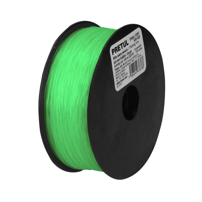 Carrete con 100 m de hilo para pesca verde calibre 0.60 mm 22061 HIPE-60V