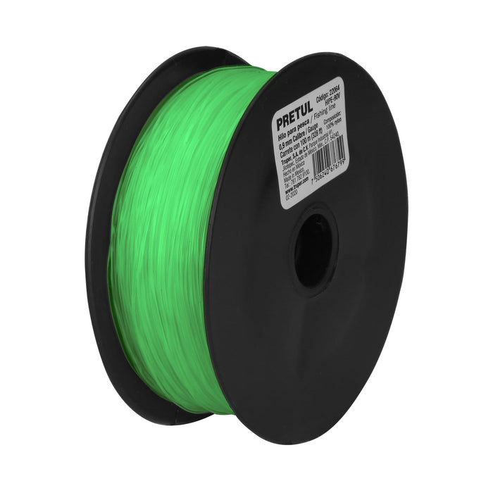 Carrete con 100 m de hilo para pesca verde calibre 0.90 mm 22064 HIPE-90V