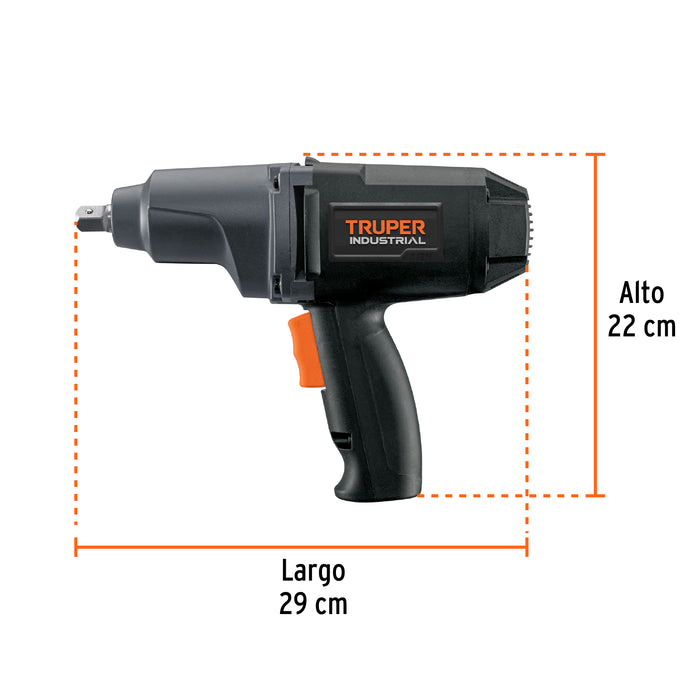 Llave de impacto 1/2' 900 W, industrial, Truper 11682