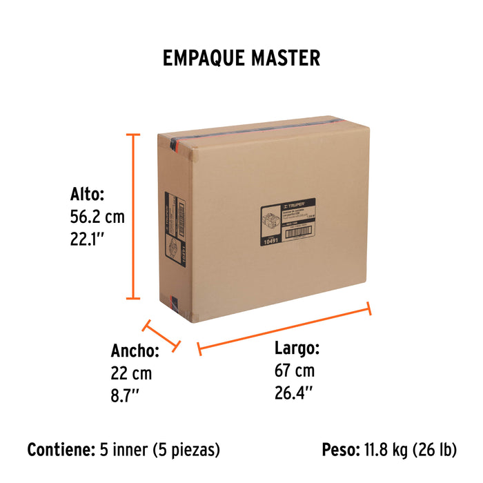 Inversor de corriente de 120 W con puertos USB, Truper 10447 INCO-100
