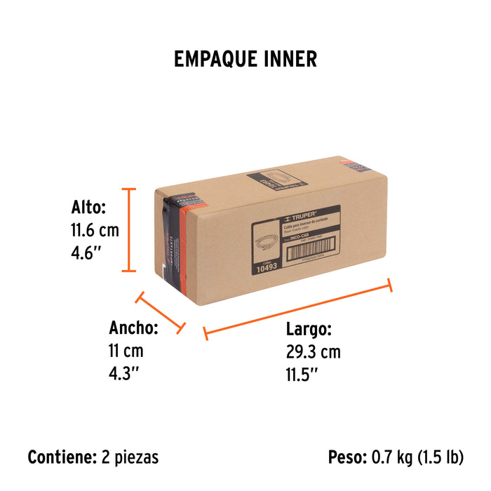 Cable para INCO-1500 e INCO-1000, Truper 10493 INCO-CAB