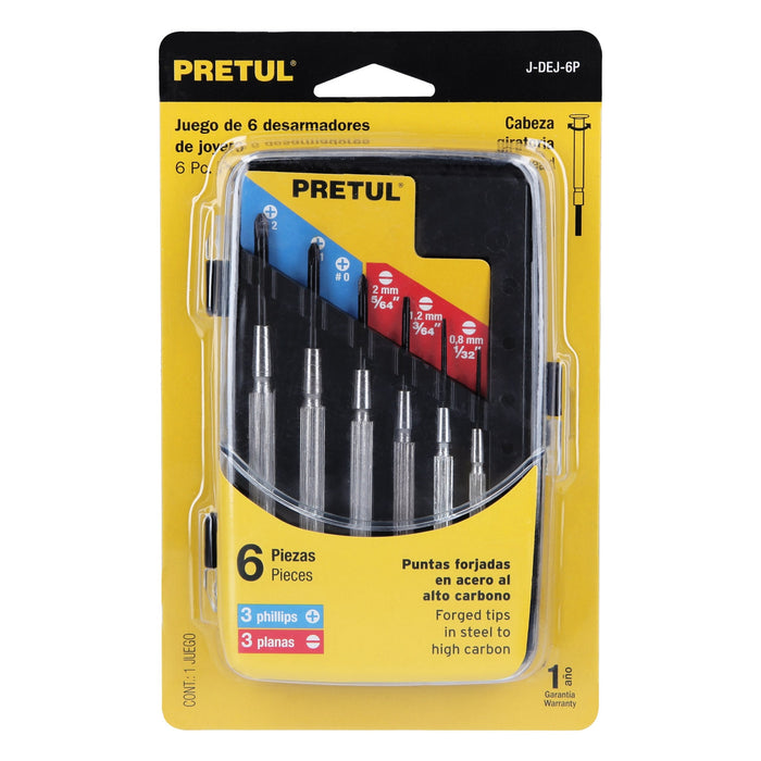 Juego con 6 desarmadores de precisión, Pretul 21381 J-DEJ-6