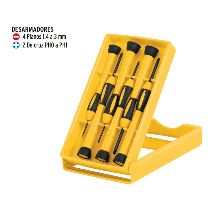 Juego con 6 desarmadores de precisión, Pretul 21381 J-DEJ-6