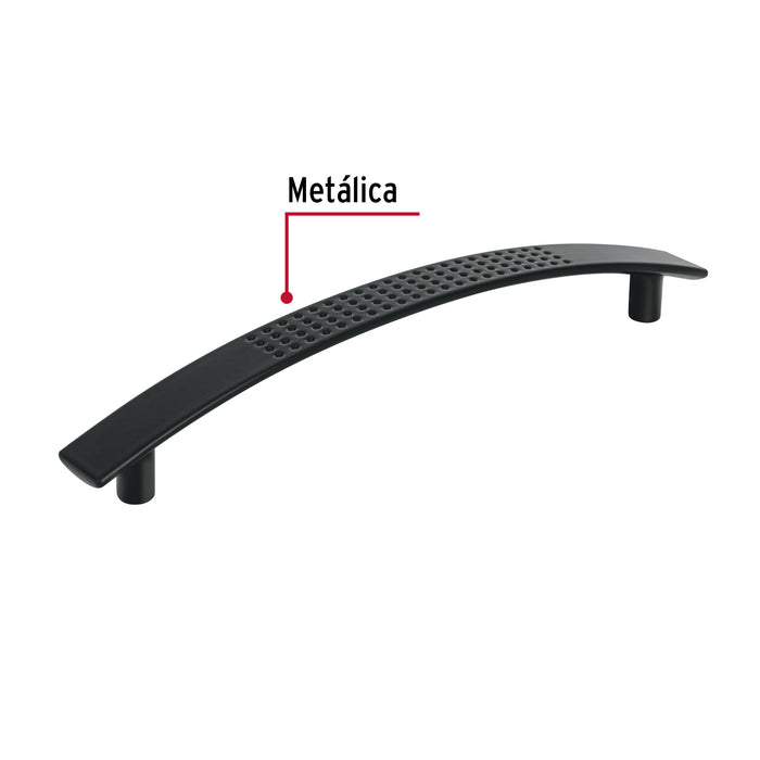 Jaladera de 128mm estilo 'Contempo' acabado negro, Hermex 45642