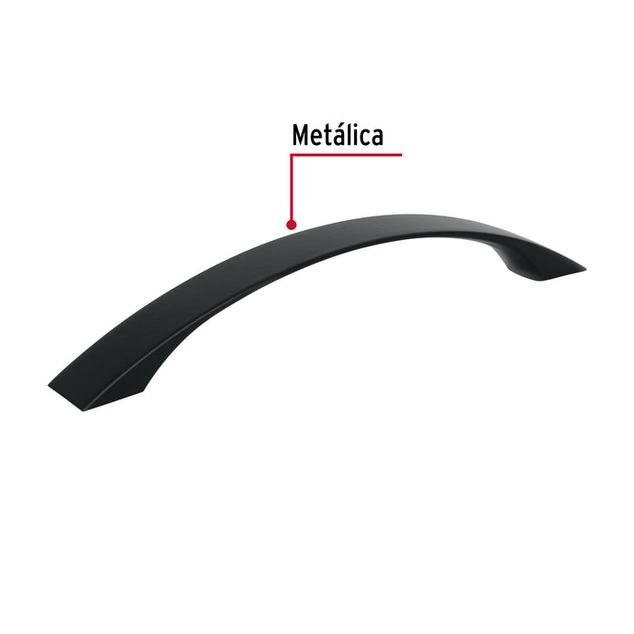 Jaladera de 128mm estilo 'Moderno' acabado negro, Hermex 45645