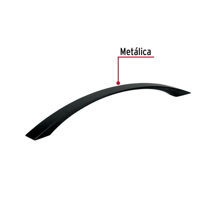 Jaladera de 160mm estilo 'Moderno' acabado negro, Hermex 45646