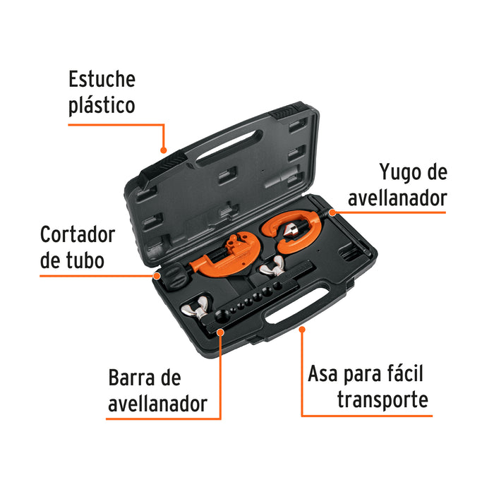 Juego de avellanador y cortador de tubo, Truper 12871 JCA-3