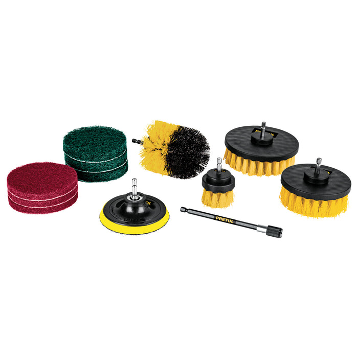 Juego 12 accesorios de limpieza y asentado p/taladro, Pretul 27191 JCE-12P