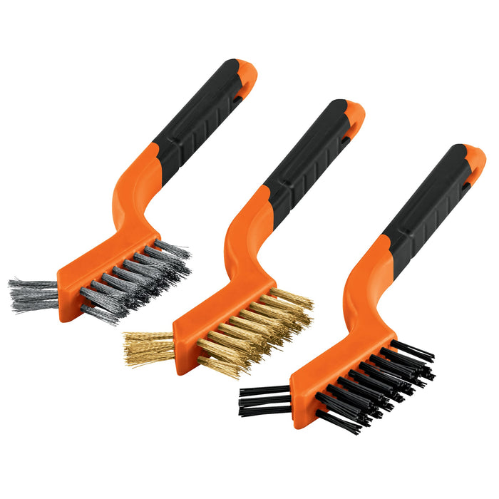 Juego de 3 mini cepillos de alambre 28 pinceles, Truper 10652 JCEA-3