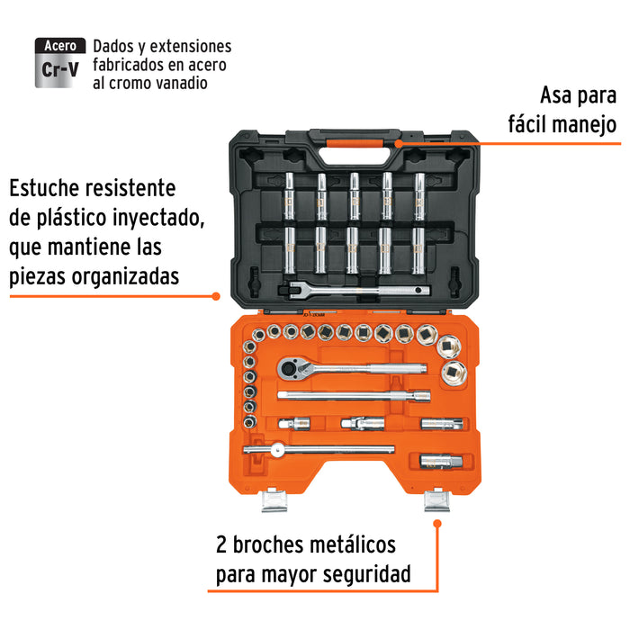 Juego de 36 herramientas cuadro 1/2' mm para mecánico Código: 102249