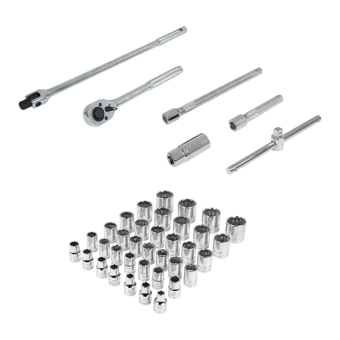 Juego de 42 herramientas cuadro 1/2' std y mm para mecánico Código: 13940