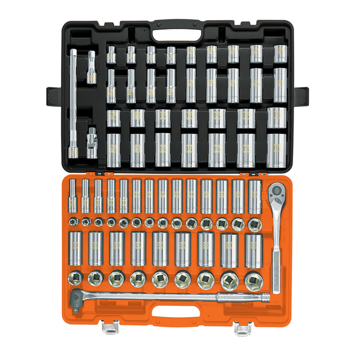 Juego de 83 herramientas cuadro 1/2' std y mm para mecánico Código: 102390