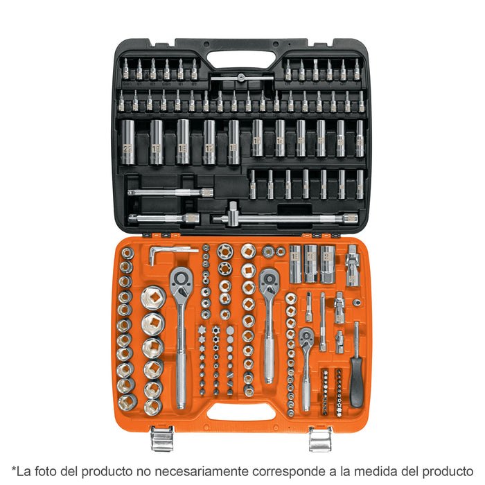 Juego de 172 herramientas 1/4', 3/8' y 1/2' mm p/mecánico 102411 JD-172M