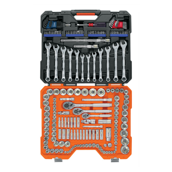 Juego 199 herramientas 1/4', 3/8' y 1/2' std y mm p/mecánico 12894 JD-199MP
