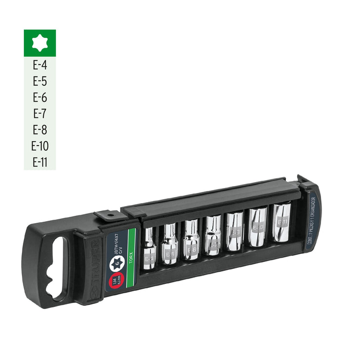 Juego de 7 dados torx cuadro 1/4', Truper Código: 10027