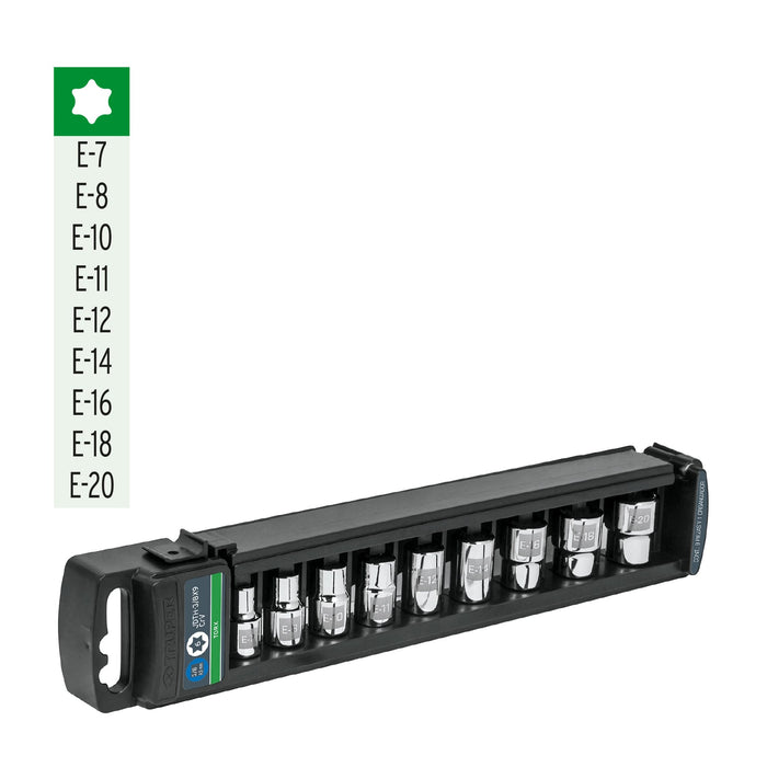 Juego de 9 dados cuadro 3/8' torx, Truper Código: 10025