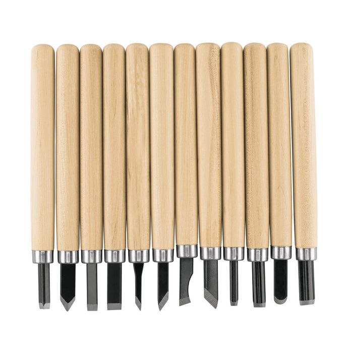 Juego de 12 gurbias escolares para madera, Pretul 26094 JGM-12P