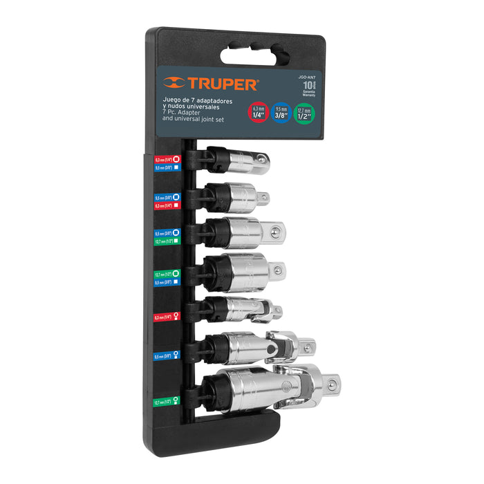 Juego de 7 piezas de adaptadores y nudos universales, Truper 17844 JGO-AN7