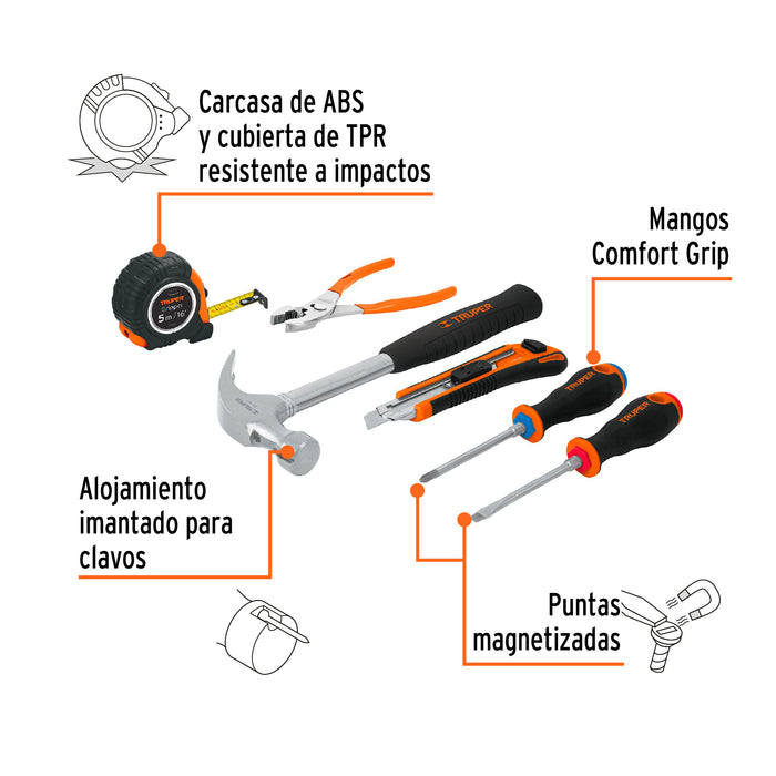 Juego de 6 herramientas caseras, Pretul 22972 JGO-CAS6