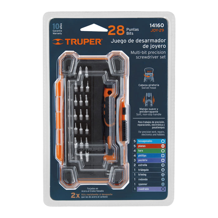 Desarmador de precisión con 28 puntas intercambiables 14160 JOY-29