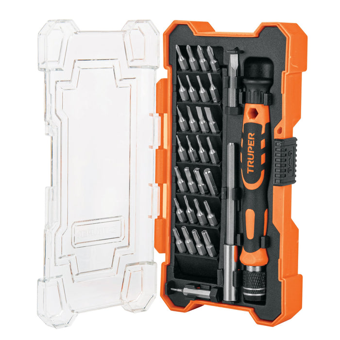 Desarmador de precisión con 30 puntas y extensión, Truper 14162 JOY-32
