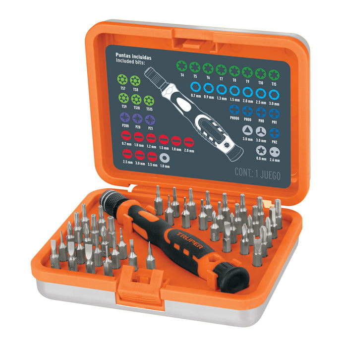 Desarmador de precisión con 42 puntas intercambiables 14163 JOY-43