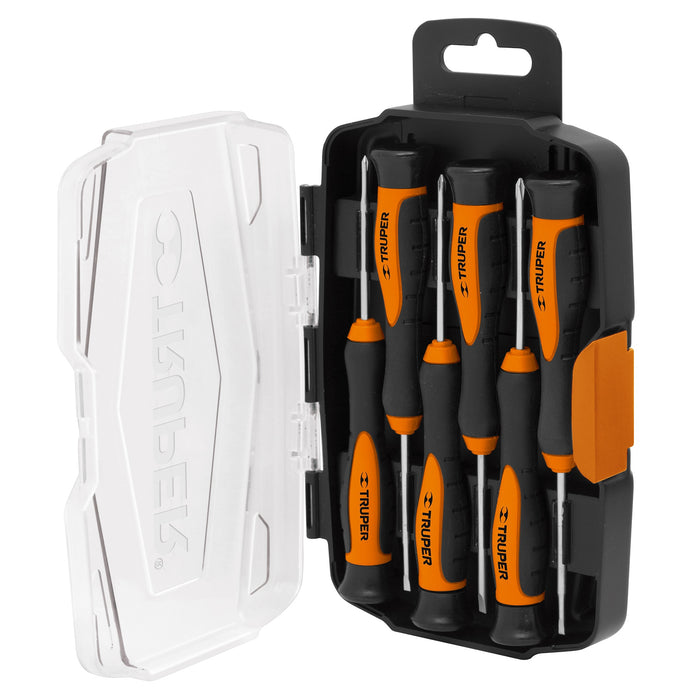Juego con 6 desarmadores largos de precisión, Truper 14156 JOY-6L