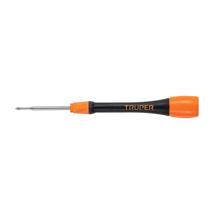 Desarmador de precisión de cruz PH0 mango ergonómico, Truper 100670 JOY-C0
