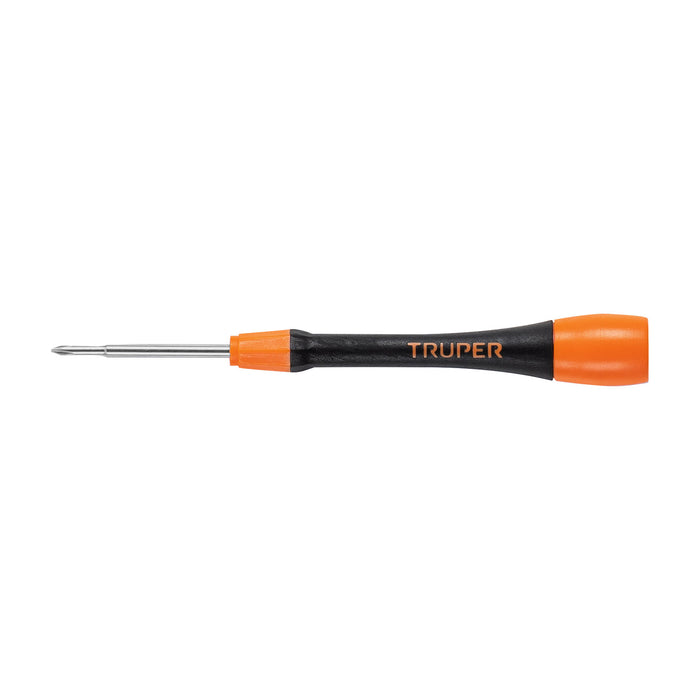 Desarmador de precisión de cruz PH0 mango ergonómico, Truper 100670 JOY-C0