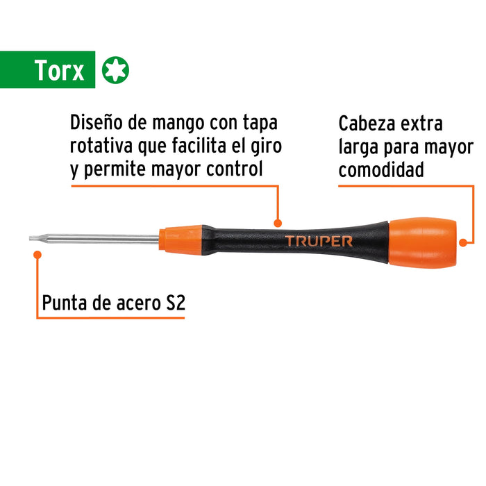 Desarmador de precisión punta torx T6 mango ergonómico 100693 JOY-T6