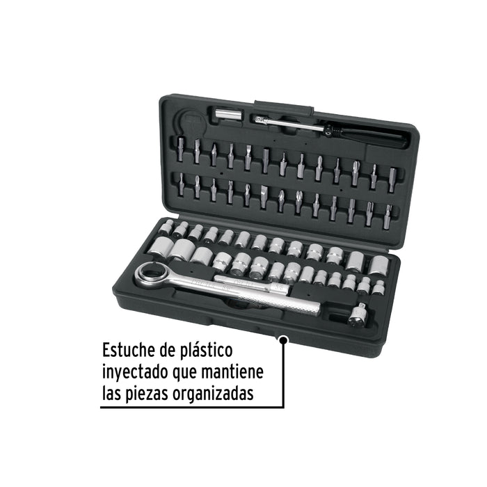 Juego de 60 herramientas 1/4' y 3/8' para mecánico, Pretul 26090 JUDA-60P