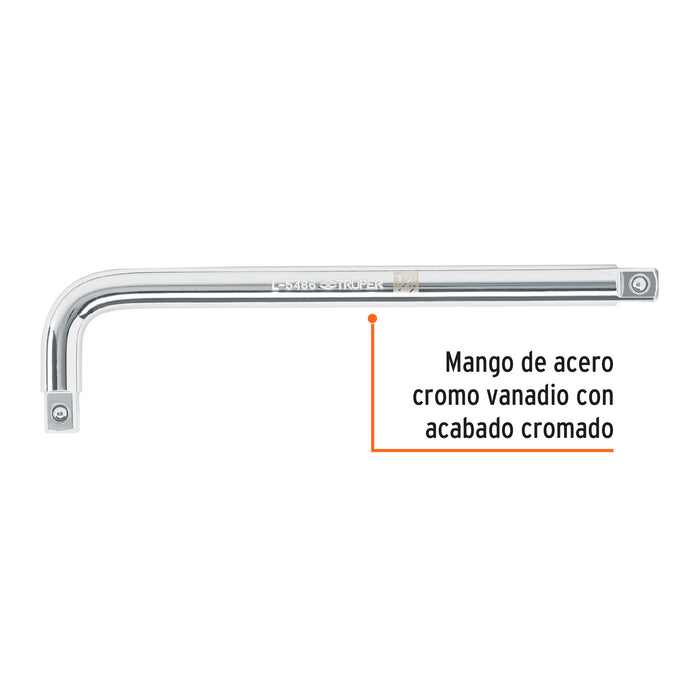 Mango cuadro 1/2' en 'L', largo 9', Truper 13913 L-5486