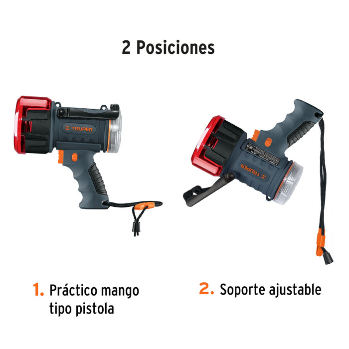 Lámpara de LED 900 lm recargable alta potencia, Truper 102404 LARE-900