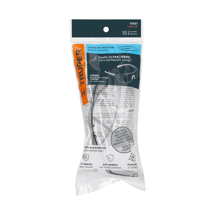 Lentes de seguridad interior-exterior, Truper Ultralite Código: 10821