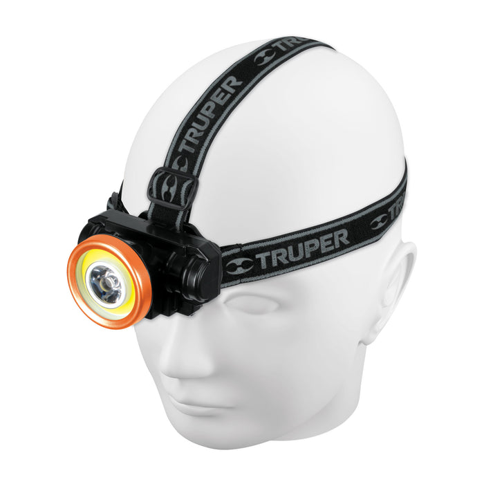 Linterna de minero LED/COB 80 lm recargable, Truper 102150 LI-CA-80CR