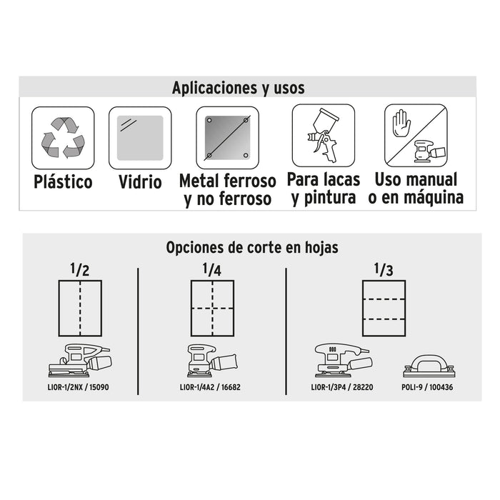 Lija de agua grano 150 de carburo de silicio, Truper 11621 LIAG-150